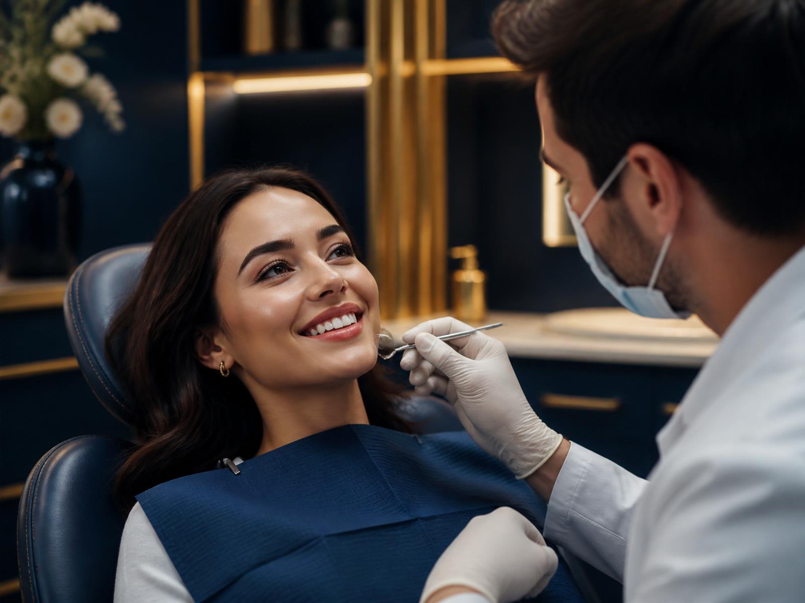 Paciente sorrindo em consulta com dentista da Clare Care
